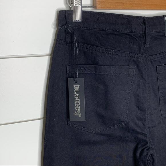 BLANKNYC High Waist Striped Tapered Cropped Jeans Black Size 28 - Picture 10 of 11